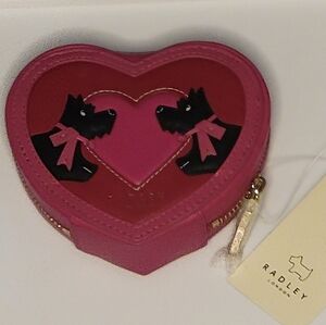 Radley London Pink Heart Coin Pouch with Dog Design